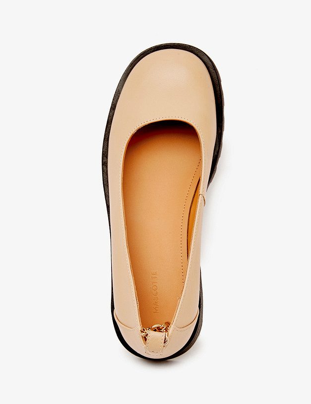 Бежевые женские туфли с декоративным браслетом MASCOTTE 233-4124211-0508 | ракурс 4