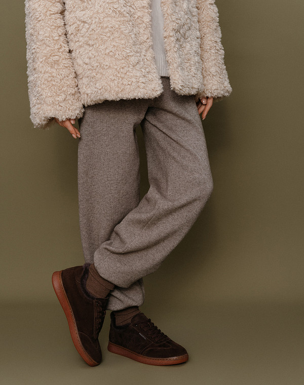 58-5260436-4695M Полуботинки для активного отдыха женские велюр/мех корич, Mascotte