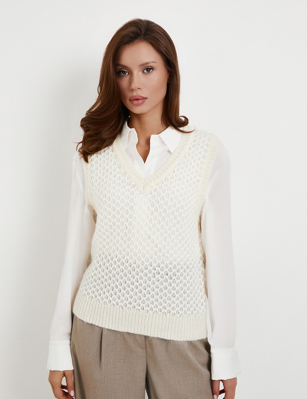 Белый женский жилет MASCOTTE 852-5201-501 | ракурс 1