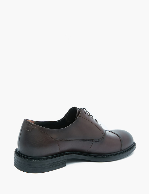 Коричневые кожаные мужские оксфорды MASCOTTE 128-222613-0109 | ракурс 3