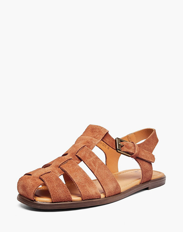 78-611611-0213 Туфли летние женские велюр/нат.кожа рыж, Lite by Mascotte