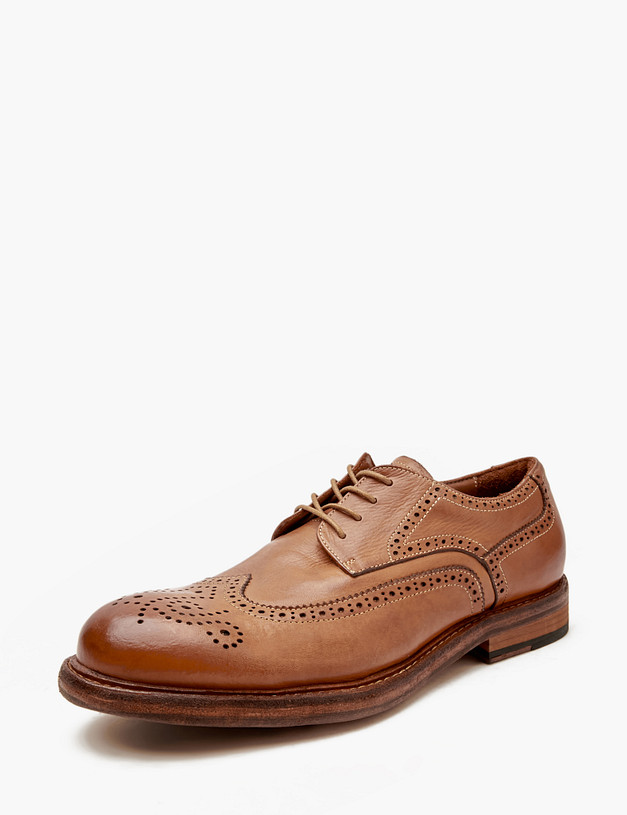 Premium рыжие мужские броги MASCOTTE 128-414611-0113 | ракурс 4