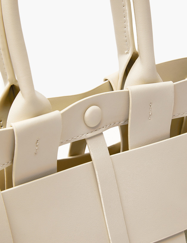 Молочная женская сумка с плетеным дизайном MASCOTTE 647-4102-601 | ракурс 6