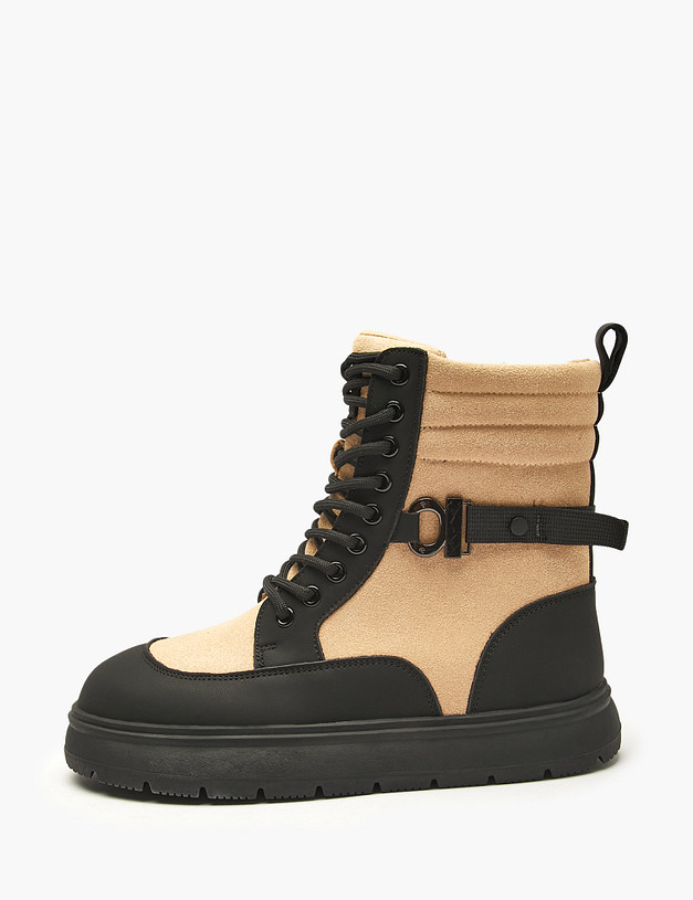 Бежевые ботинки для девочек MASCOTTE 234-522621-2808 | ракурс 1