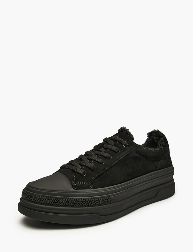 Черные женские кеды с мехом MASCOTTE 58-42417412-3605M | ракурс 2 Черные женские кеды с мехом MASCOTTE 58-42417412-3605M | ракурс 2