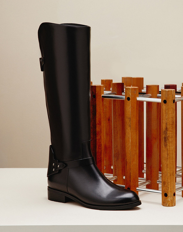 233-2260222-3100M Сапоги женские нат.кожа/ворсин-нат.кожа черн, Mascotte