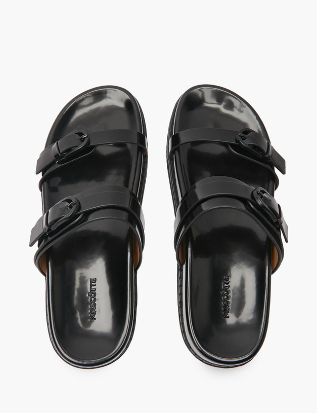 Черные кожаные женские сабо MASCOTTE 126-514011-0102 | ракурс 4