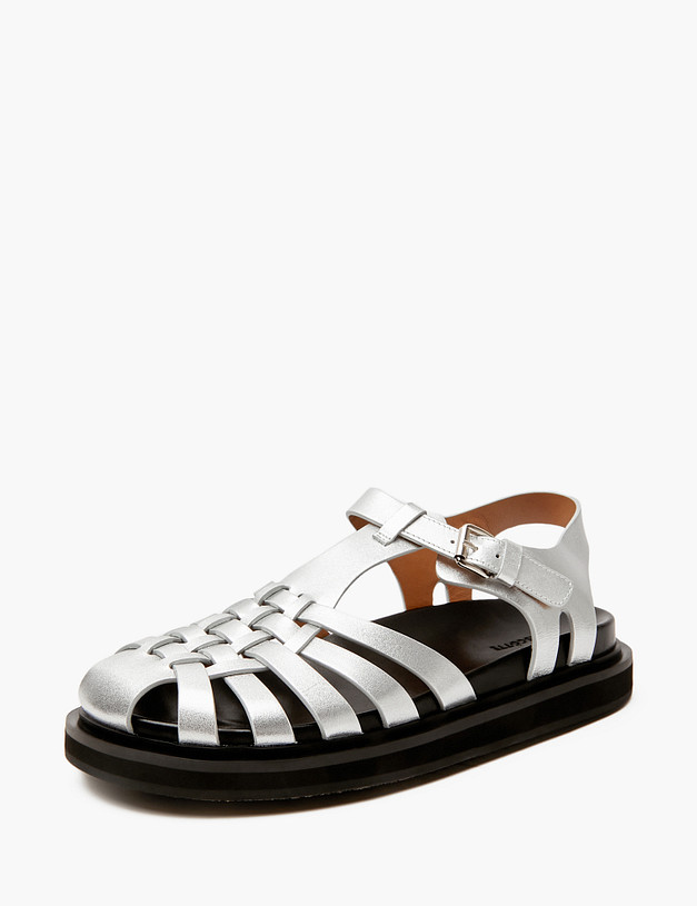 Серебристые женские сандалии MASCOTTE 47-4126811-0116 | ракурс 2