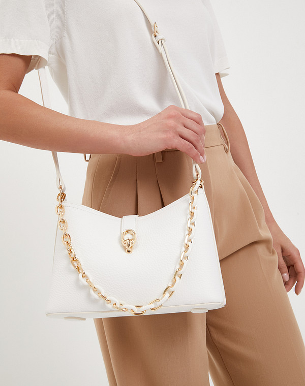 642-4110-601 Сумка женская и.кожа/и.кожа-текстиль бел, S, Mascotte