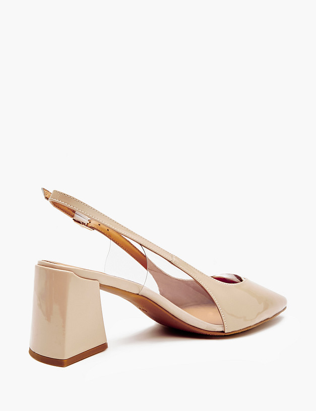 Бежевые женские босоножки на квадратном каблуке MASCOTTE 126-412811-3705M | ракурс 3