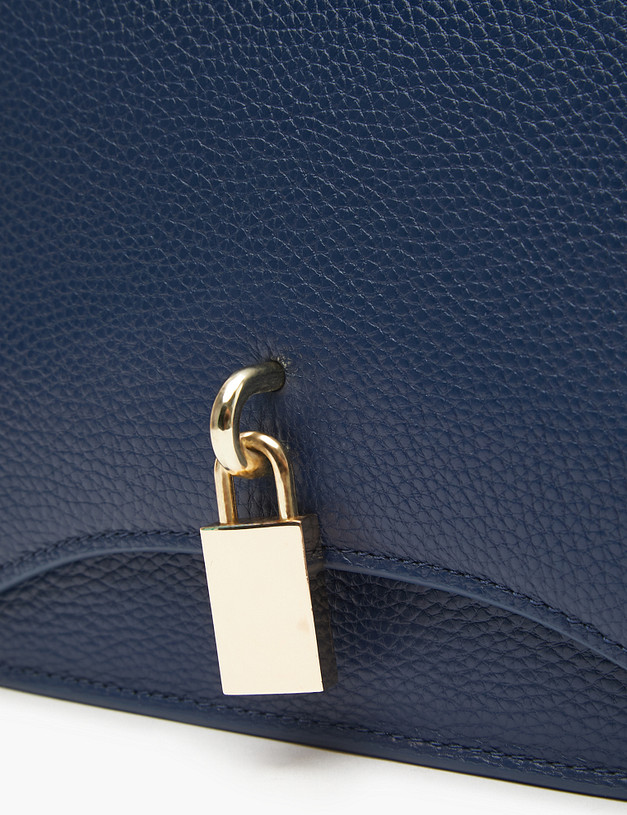 Синяя женская сумка с акцентной ручкой MASCOTTE 660-3124-103 | ракурс 7 Синяя женская сумка с акцентной ручкой MASCOTTE 660-3124-103 | ракурс 7