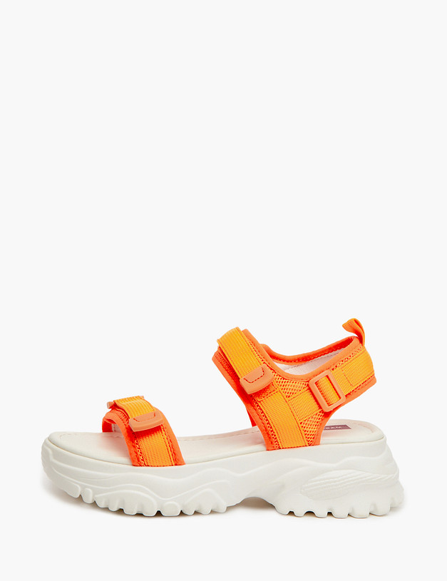 Оранжевые женские сандалии на липучке MASCOTTE 234-315511-0213 | ракурс 3
