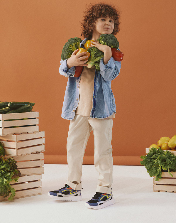 189-413321-0202 Полуботинки для активного отдыха мальч./девич. текстиль-кож.спилок/текстиль черн-оранж, Mascotte JU