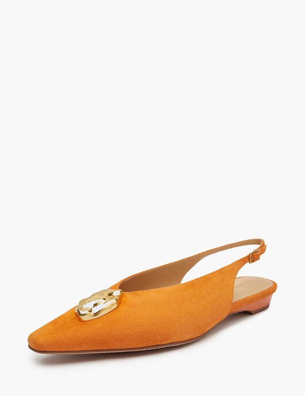 Оранжевые женские велюровые туфли MASCOTTE 175-5163312-0613 | ракурс 3