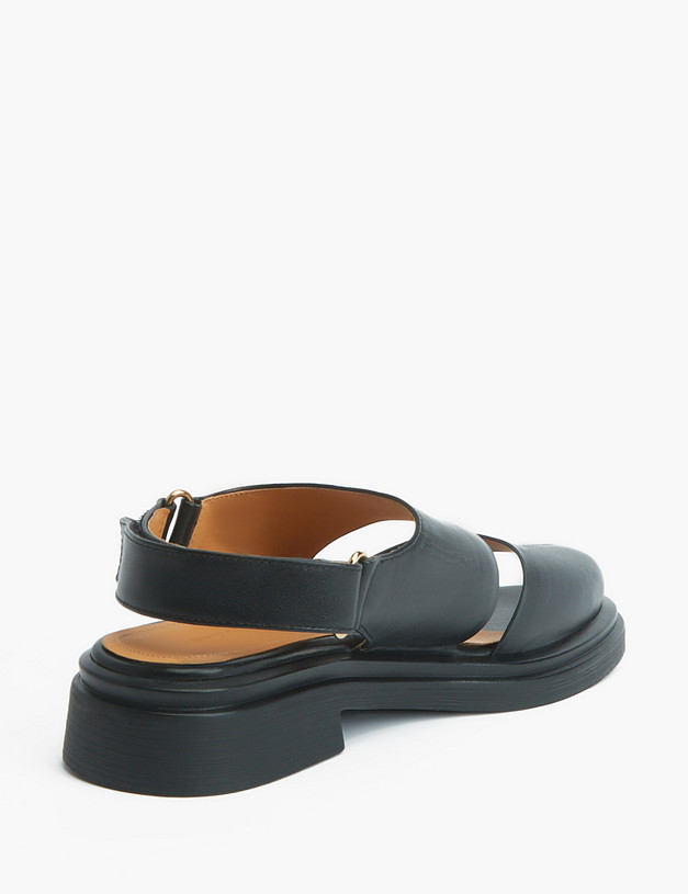 Черные кожаные женские сандалии MASCOTTE 233-312311-0102 | ракурс 4