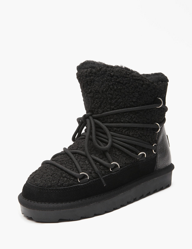 Черные меховые угги для девочек MASCOTTE 98-420458-0402 | ракурс 4 Черные меховые угги для девочек MASCOTTE 98-420458-0402 | ракурс 4