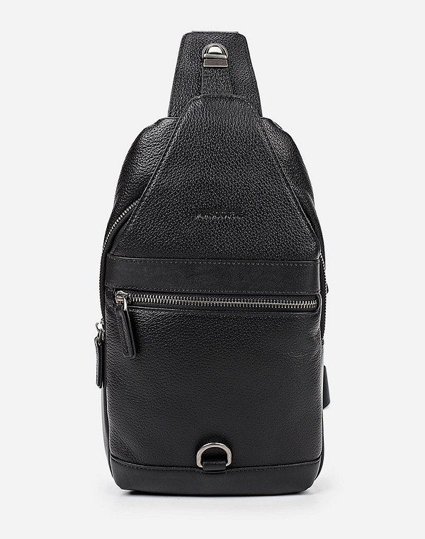 604-9110-102 Сумка мужская нат.кожа-и.кожа/текстиль черн, M, Mascotte