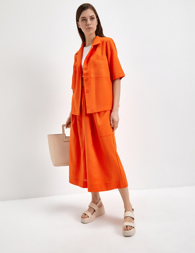 Оранжевые женские брюки-кюлоты MASCOTTE 790-3116-2713 | ракурс 2