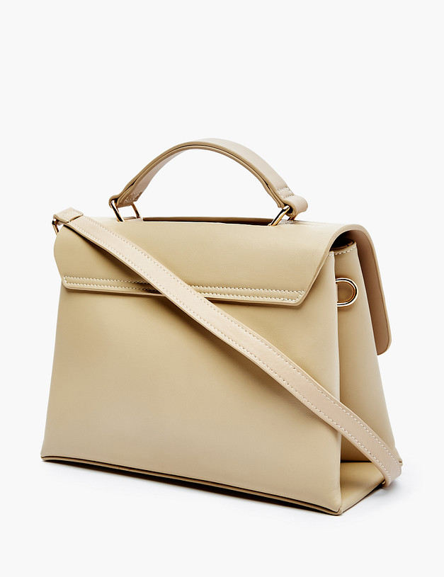 Бежевая кожаная женская сумка MASCOTTE 604-2207-608 | ракурс 3