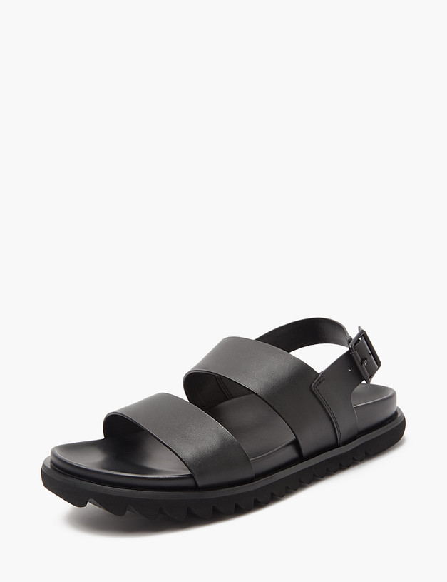 Черные кожаные мужские сандалии MASCOTTE 128-413061-0102 | ракурс 3