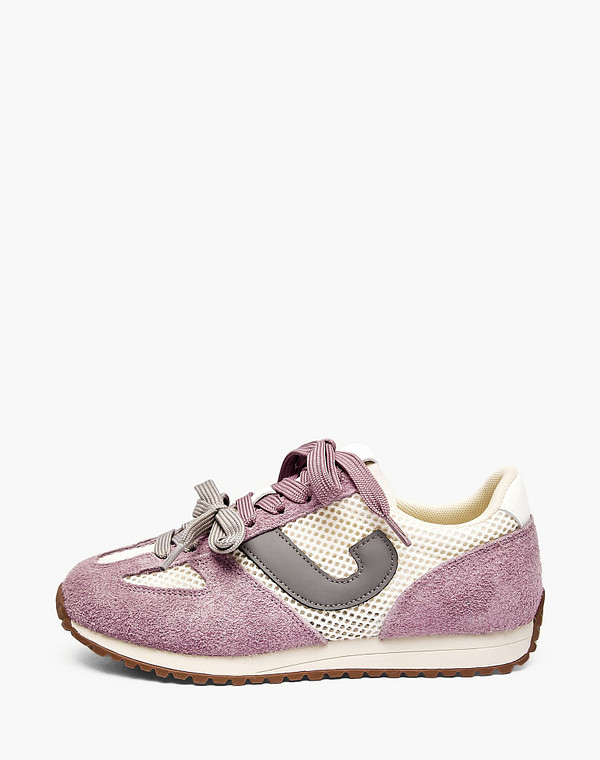 234-618121-0207 Полуботинки для активного отдыха девичьи велюр-текстиль/текстиль фиол-молочн, Mascotte JUNIOR