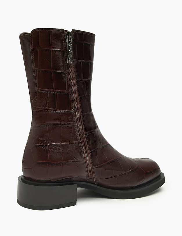 Бордовые женские ботинки с тиснением MASCOTTE 126-2261025-0109 | ракурс 5