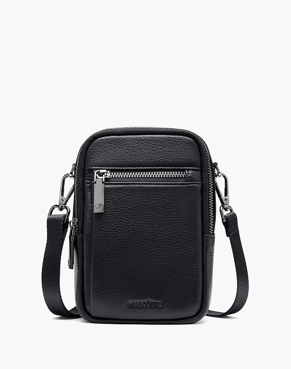 622-5209-102 Сумка мужская нат.кожа/текстиль черн, S, Mascotte