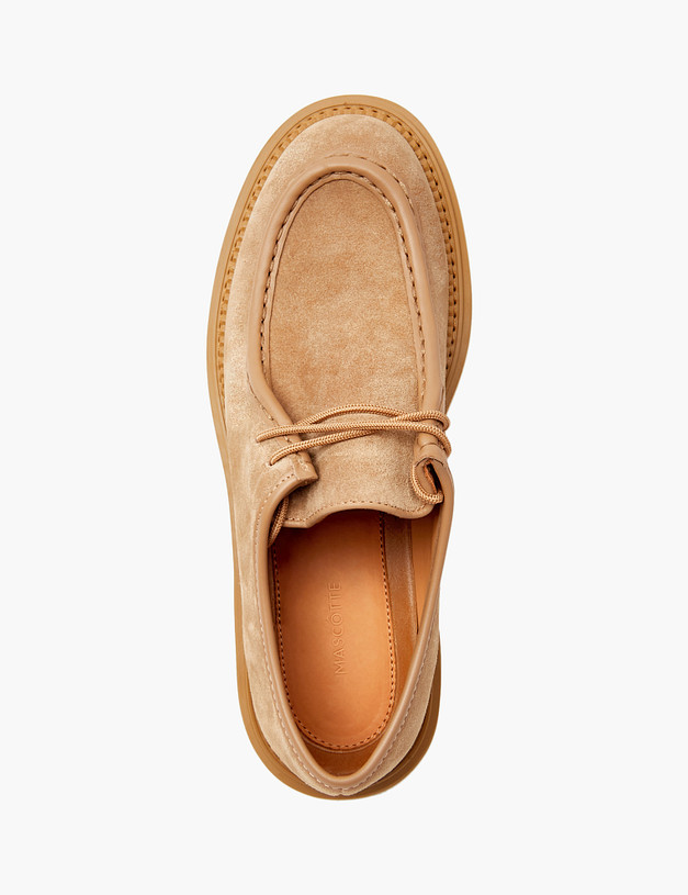Темно-бежевые женские велюровые полуботинки MASCOTTE 233-4124311-2210M | ракурс 4