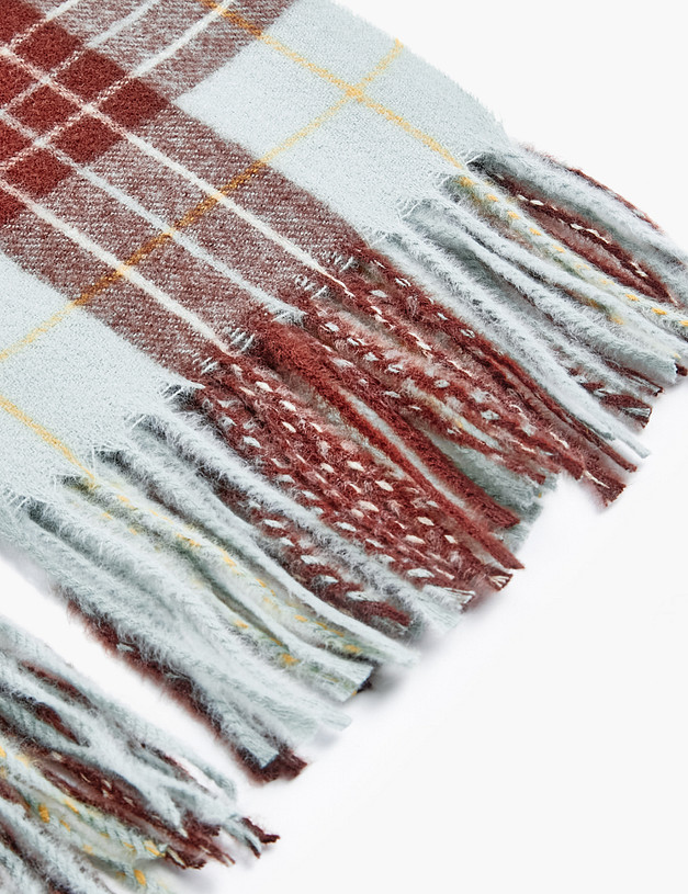 Зеленый женский шарф в клетку MASCOTTE 779-2201-2404 | ракурс 3