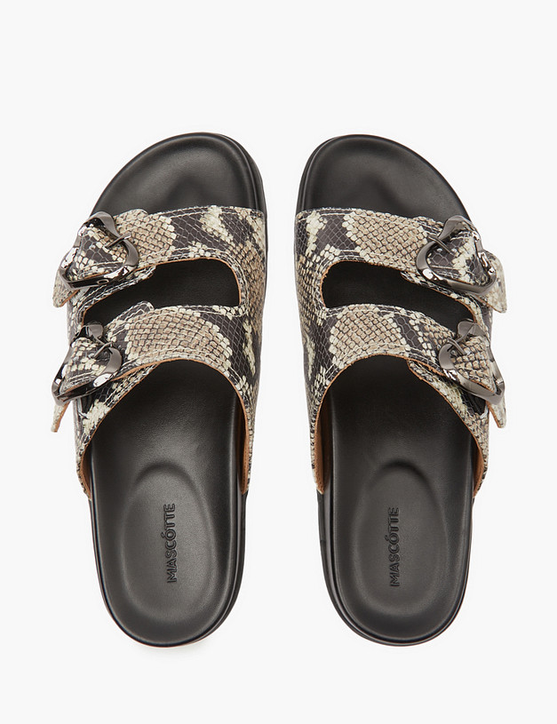 Женские сабо со змеиным принтом MASCOTTE 233-21437119-5140M | ракурс 7
