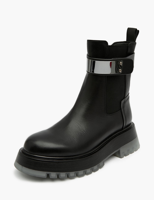 Черные кожаные женские челси MASCOTTE 172-3201122-3100M | ракурс 2 Черные кожаные женские челси MASCOTTE 172-3201122-3100M | ракурс 2