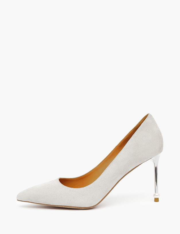 Серо-бежевые женские туфли из велюра MASCOTTE 172-210211-3633M | ракурс 1