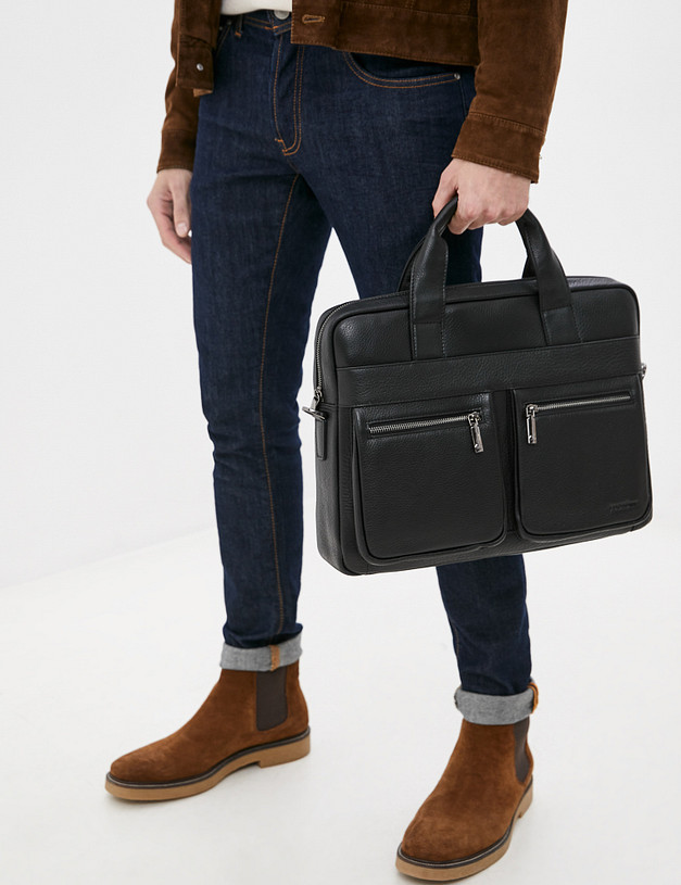 Черный мужской портфель MASCOTTE 622-1214-102 | ракурс 1 Черный мужской портфель MASCOTTE 622-1214-102 | ракурс 1