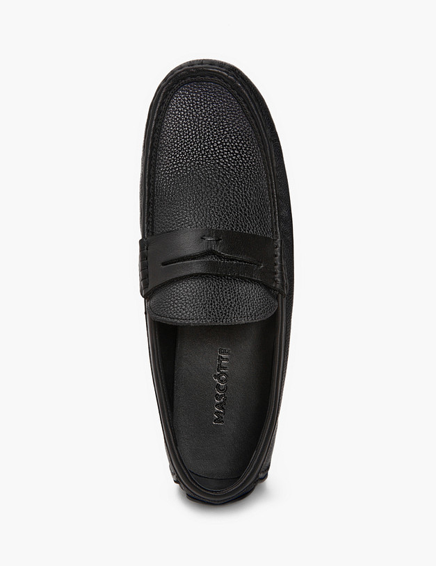 Черные мужские мокасины MASCOTTE 128-210623-3131M | ракурс 4