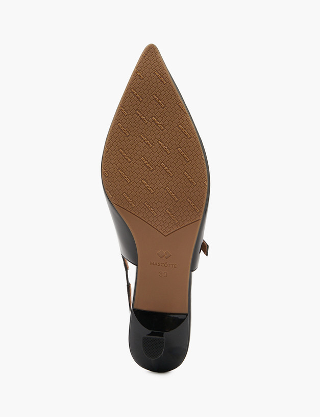 Черные лакированные женские слингбэки MASCOTTE 126-513611-0702 | ракурс 5