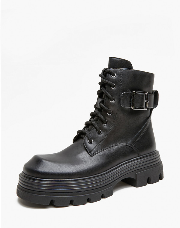 233-423122-0102 Ботинки женские нат.кожа/ворсин-нат.кожа черн, Mascotte