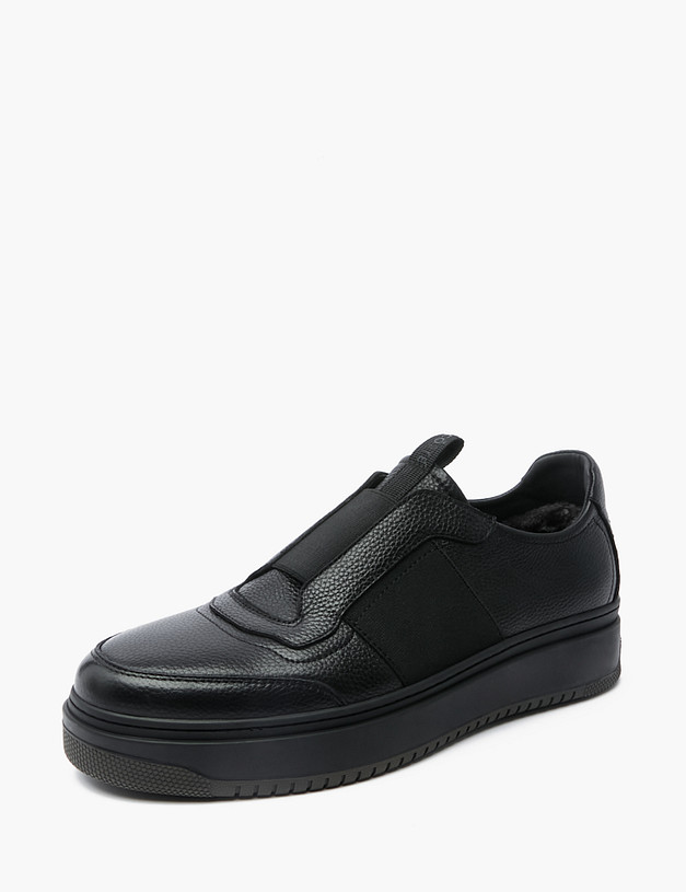 Черные мужские кеды на меху MASCOTTE 22-220931-3131M | ракурс 3 Черные мужские кеды на меху MASCOTTE 22-220931-3131M | ракурс 3