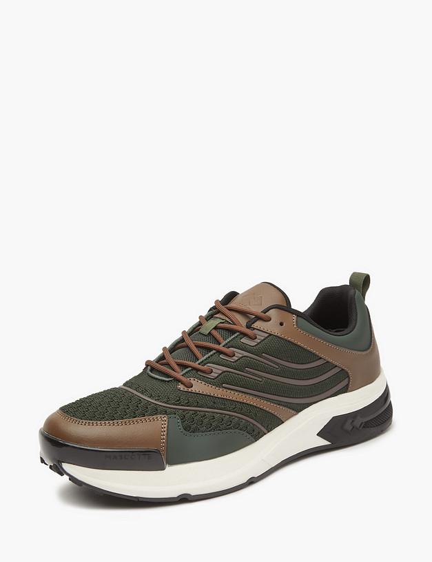 Коричнево-зеленые мужские кроссовки MASCOTTE 189-3253322-0204 | ракурс 2