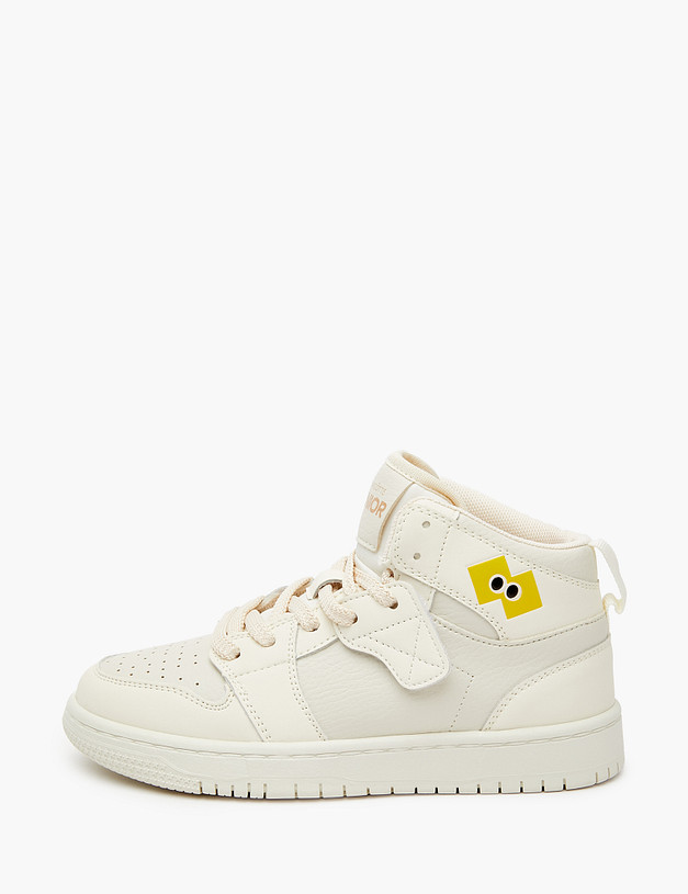 Молочные высокие кроссовки для девочек MASCOTTE 234-321921-0601 | ракурс 3