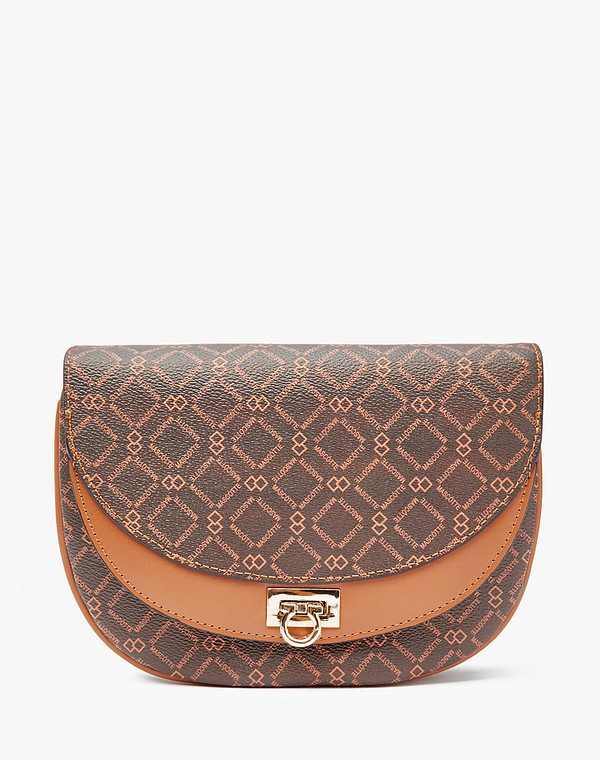 604-3202-609 Сумка женская и.кожа/текстиль корич-рыж, S, Mascotte