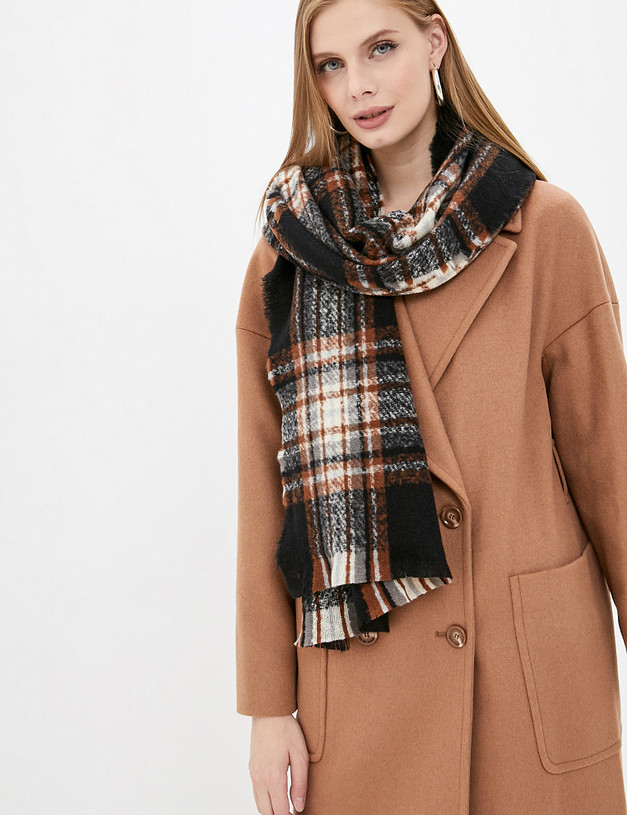 Черный объемный женский шарф MASCOTTE 730-1211-7502 | ракурс 3