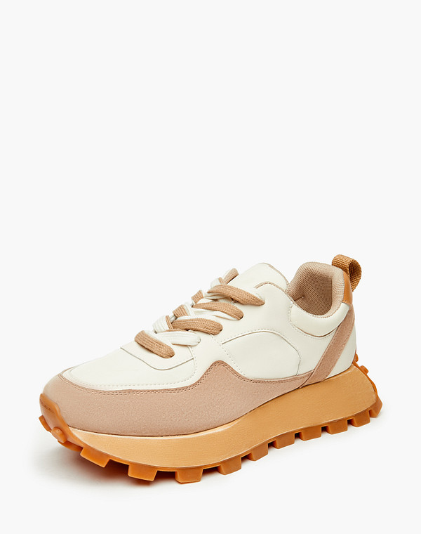 234-324221-0608 Полуботинки для активного отдыха женские велюр-кож.спилок/текстиль беж-бел, Mascotte