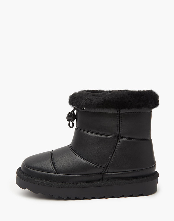 234-3264311-0102 Ботинки мальч./девич. нат.кожа/мех черн, Mascotte JUNIOR