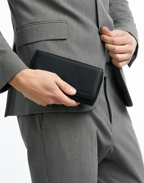 622-2109-102 Кошелёк муж. нат.кожа/текстиль черн, Mascotte