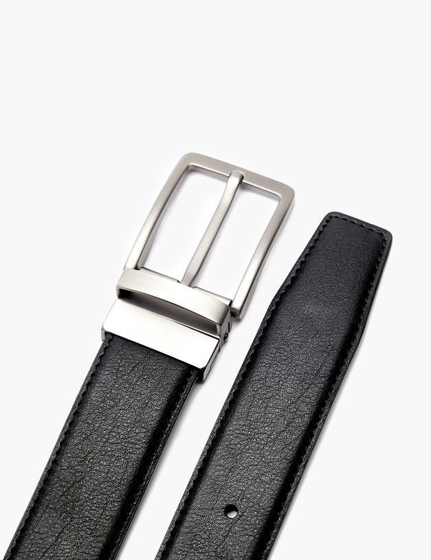 Черный мужской двусторонний ремень MASCOTTE 727-4125-602 | ракурс 3