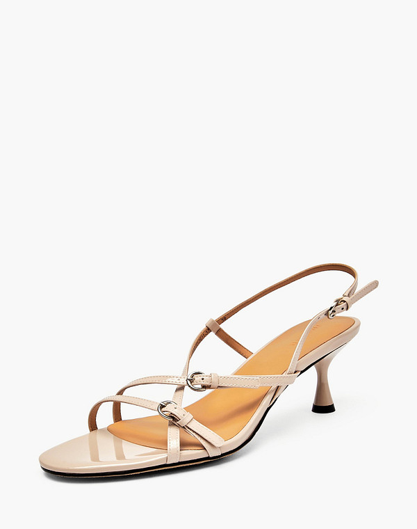 126-612611-3719M Туфли летние женские лак.кожа/нат.кожа беж, Mascotte