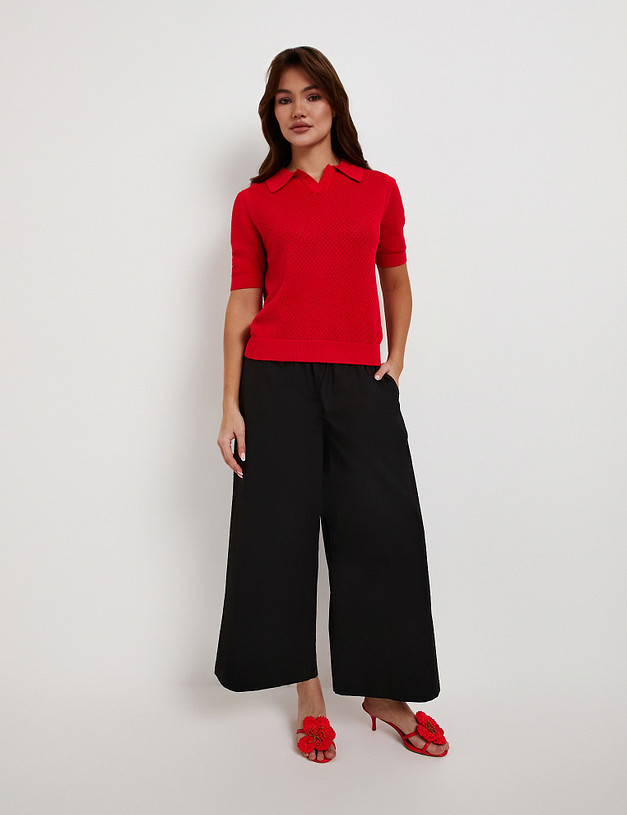 Красная женская футболка-поло MASCOTTE 852-6114-2605 | ракурс 2