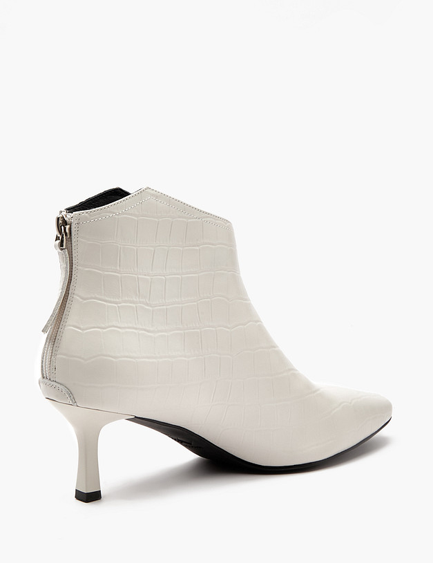 Молочные женские ботильоны с тиснением под рептилию MASCOTTE 126-410721-0101 | ракурс 4