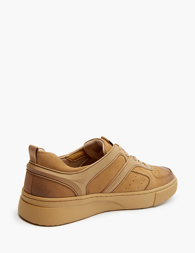 Бежевые мужские кеды из нубука MASCOTTE 58-3150922-3327M | ракурс 3 Бежевые мужские кеды из нубука MASCOTTE 58-3150922-3327M | ракурс 3