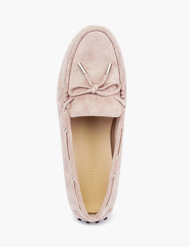 Бежевые женские мокасины из велюра MASCOTTE 11-010112-3602M | ракурс 4